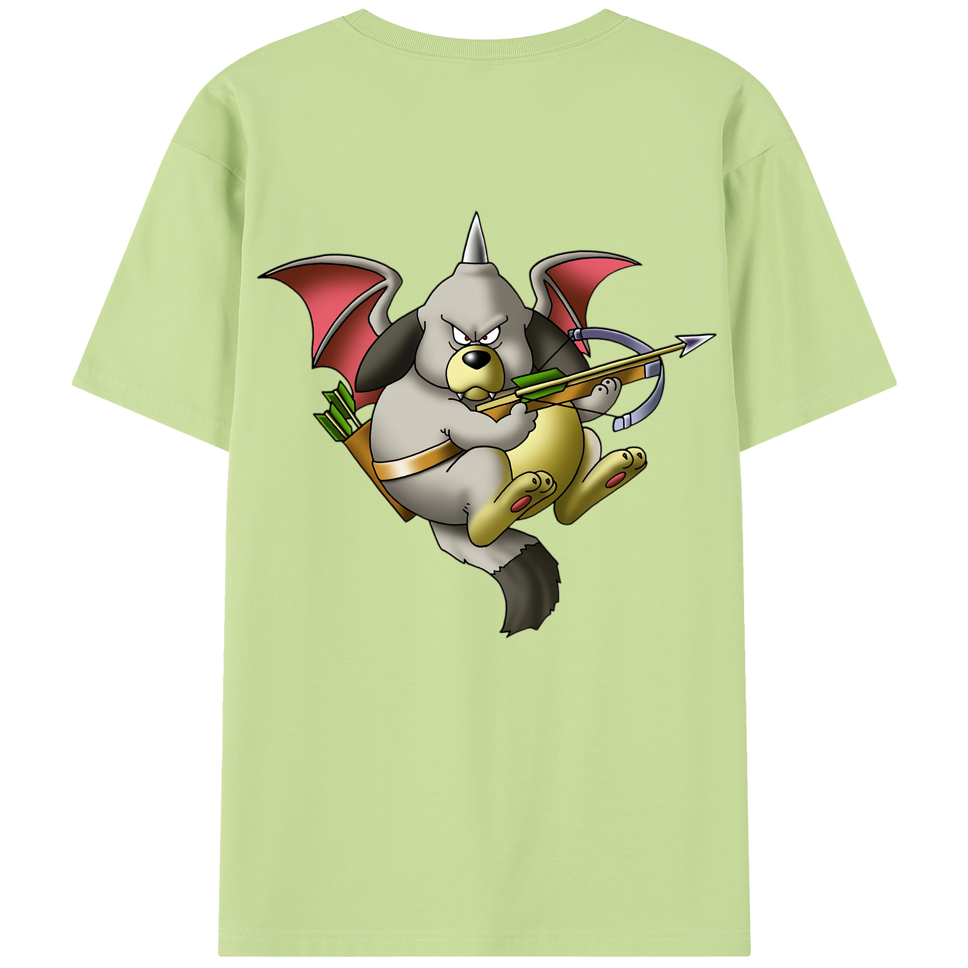 （画像用） ドラゴンクエスト Doragon Kuesuto Dragon Quest 綿100％半袖Tシャツ（背面プリント）